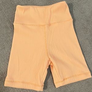 Kulani Kinis Ribbed Mango Orange Biker Shorts